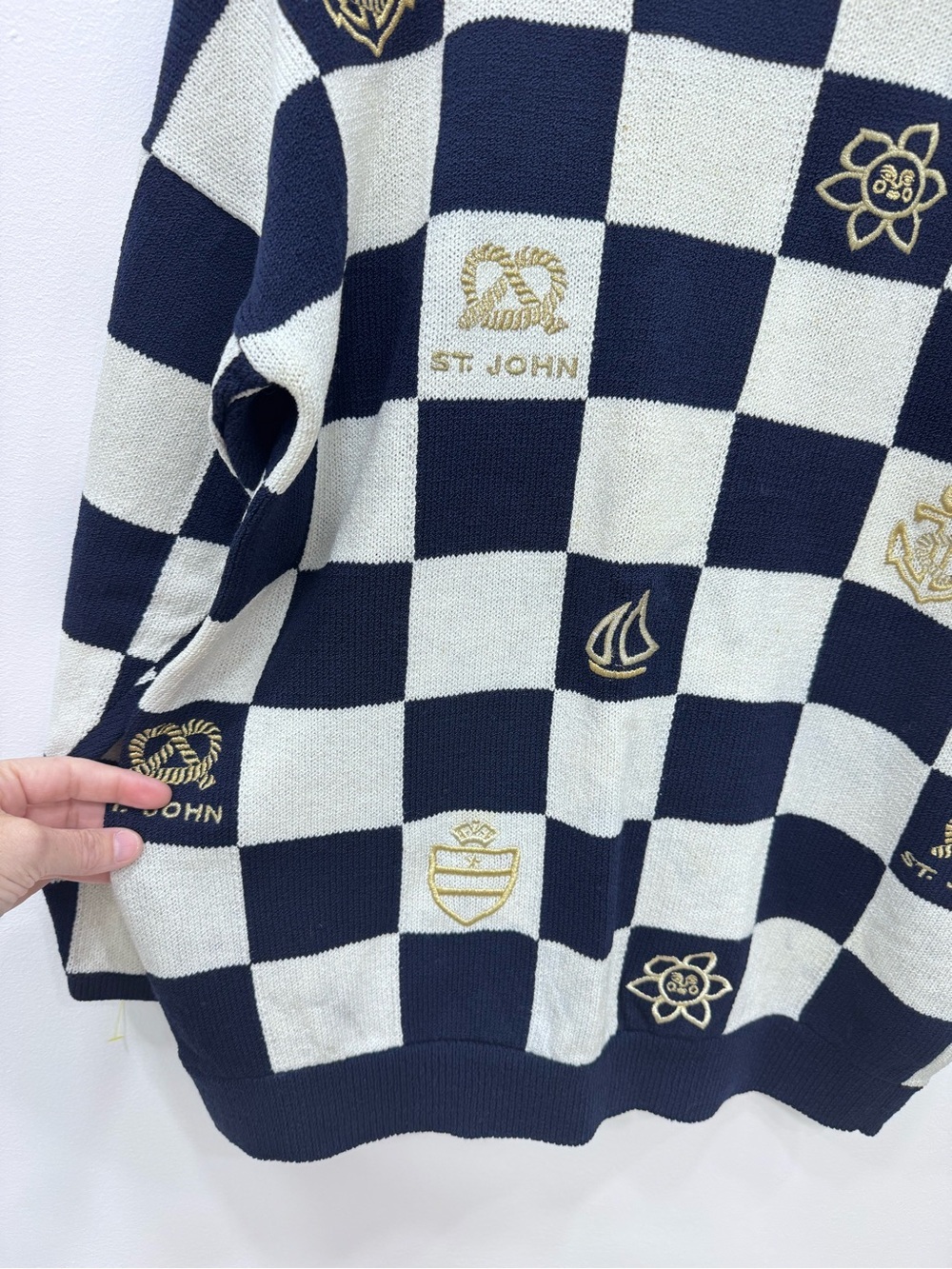 Vintage St John Santana knit nautical Yacht sailing rowing metallic rope Sz M - Picture 7 of 11